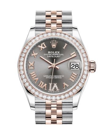 Rolex Datejust 31 Rhodium VI Diamonds Dial Diamond Bezel Rose Gold Two Tone Jubilee Watch 278381RBR 278381