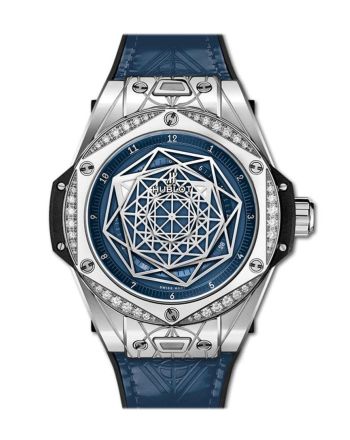 Hublot Big Bang One Click Sang Bleu Steel Blue Diamonds 39mm Watch 465.SX.7179.VR.1204.MXM19