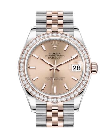 Rolex Datejust 31 Ros?? Dial Diamond Bezel Rose Gold Two Tone Jubilee Watch 278381RBR 278381