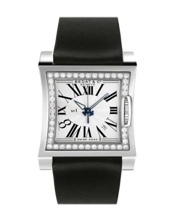 Bedat No. 1 Silver Dial Diamond Black Satin Unisex Watch 114.030.100