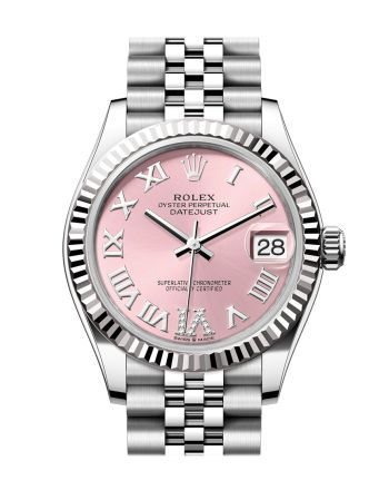 Rolex Datejust 31 Pink Roman Diamond on 6 Dial Fluted Bezel Jubilee Ladies Watch 278274 278274-0024