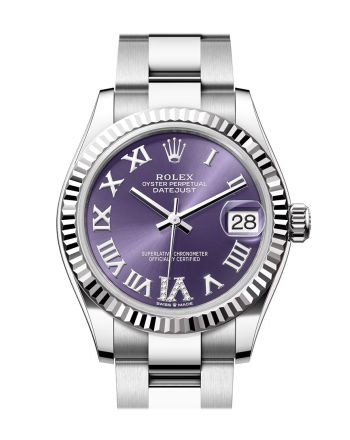 Rolex Datejust 31 Purple Roman Diamond on 6 Dial Fluted Bezel Ladies Watch 278274 278274-0025