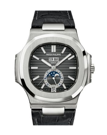 Patek Philippe Nautilus Automatic GMT Moonphase Black Dial Stainless Steel Men's Watch 5726A-001