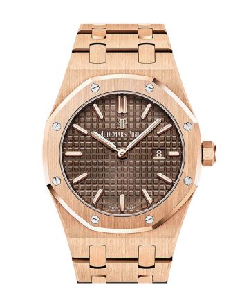 AUDEMARS PIGUET Royal Oak Brown Dial Ladies 18kt Pink Gold Watch 67650OR.OO.1261OR.01