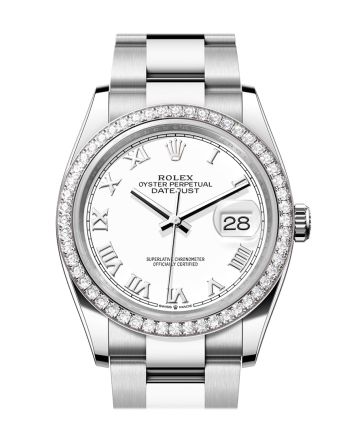 Rolex Datejust 36 White Roman Dial Diamond Bezel Watch 126284RBR 126284RBR-0018