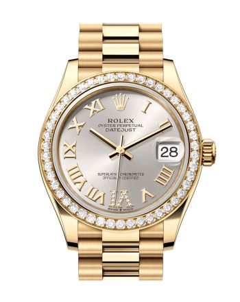 Rolex Datejust 31 Silver Roman Dial Diamond Bezel Yellow Gold Ladies Watch 278288RBR 278288RBR-0020