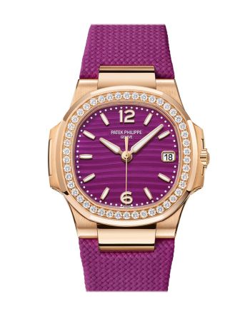 Patek Philippe Nautilus Diamonds Purple Dial Rose Gold Ladies Watch 7010R 7010R-013