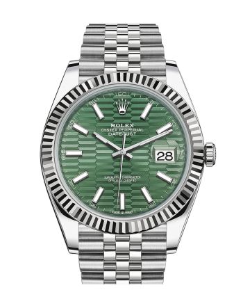 Rolex Datejust 41 Green Fluted Dial  White Gold Jubilee 126334 126334-0030