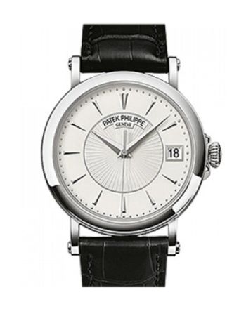 Patek Philippe Calatrava Automatic White Dial Black Leather Men's Watch 5153G-010