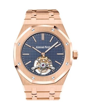 Audemars Piguet Royal Oak 41mm Extra Thin Tourbillon Blue Dial 18K Rose Gold Men's Watch 26510OR.OO.1220OR.01 DCM