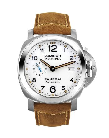 Panerai Luminor 3 Day Brown Leather White Dial Watch PAM01499