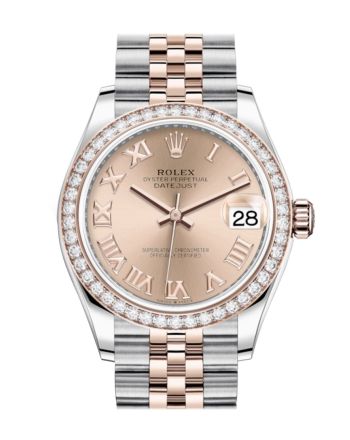 Rolex Datejust 31 Ros?? Roman Dial Diamond Bezel Rose Gold Two Tone Jubilee Watch 278381RBR 278381