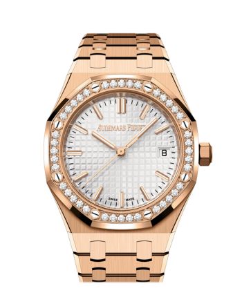 Audemars Piguet Royal Oak 34 Silver dial 18-carat pink gold Watch 77451OR.ZZ.1361OR.01