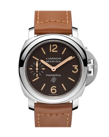 Panerai Luminor Marina Logo Acciaio 44mm Brown Dial Men's Watch Pam00632