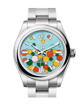 Rolex Oyster Perpetual 31 Turquoise Blue Celebration-motif Dial Stainless Steel Oyster 277200