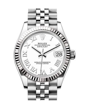 Rolex Datejust 31 White Roman Dial Fluted Bezel Jubilee Ladies Watch 278274 278274-0010