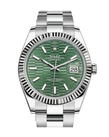 Rolex Datejust 41 Green Fluted Dial White Gold Oyster Men's Watch 126334 126334-0029