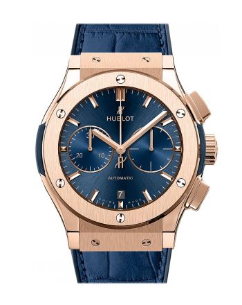 Hublot Classic Fusion Blue Sunray Dial 18K King Gold Automatic 45mm Men's Watch 521.OX.7180.LR