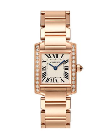 Cartier Tank Francaise Small Diamond Bezel Rose Gold Ladies Watch WJTA0022