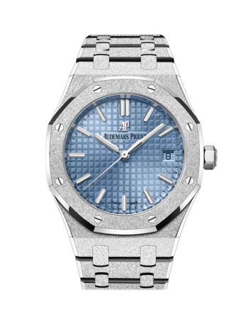 Audemars Piguet Royal Oak 34 Light blue dial Hammered 18-carat white gold Watch 77353BC.GG.1263BC.01