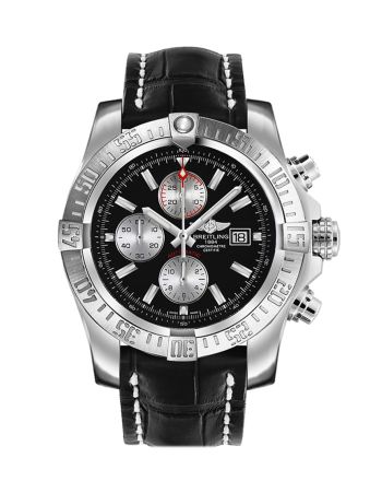 Breitling Super Avenger 2 Black Leather Deployment A1337111 BC29