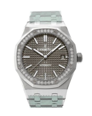 Audemars Piguet Royal Oak 37mm Grey ruthenium-toned Dial Diamond Stainless Steel Watch 15451ST.ZZ.1256ST.02