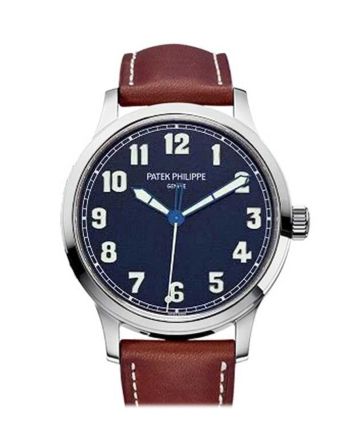 Patek Philippe Complications Calatrava Pilot Blue Dial Steel Men's Watch 5522A-001