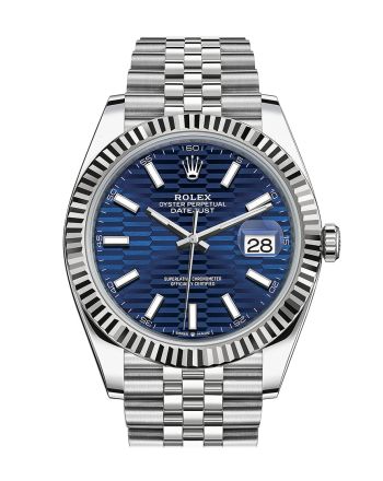 Rolex Datejust 41 Blue Fluted Dial White Gold Jubilee Men's Watch 126334 126334-0032