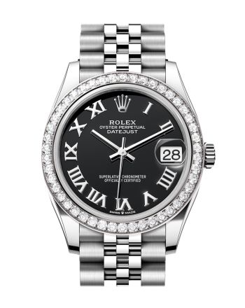 Rolex Datejust 31 Black Roman Dial Jubilee Ladies Watch 278384RBR 278384RBR-0002