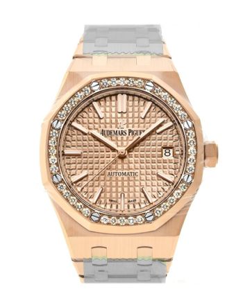 Audemars Piguet Royal Oak 37mm Pink gold-toned Automatic 18K Pink Gold Ladies Diamond Watch 15451OR.ZZ.1256OR.03