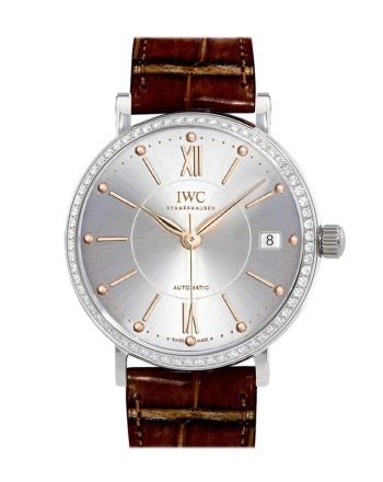 IWC Portofino Automatic Silver Dial Diamond 37mm Men's Watch IW458103