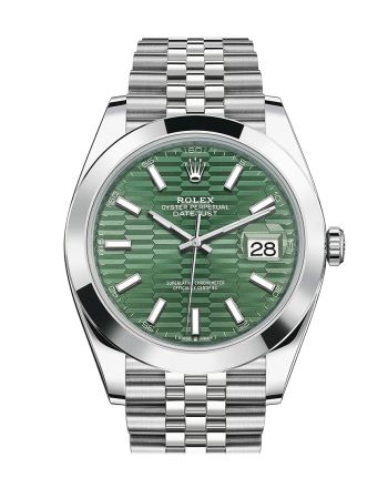 Rolex Datejust 41 Green Fluted Dial Jubilee Men's Watch 126300 126300-0022