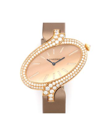 Cartier Delices Brushed Pink Gold Dial Ladies Watch WG800020