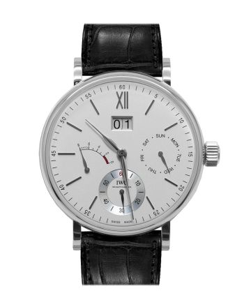 IWC Portofino Day Date Silver-Plated Dial 8 Day Power Reserve 45mm Men's Watch IW516201