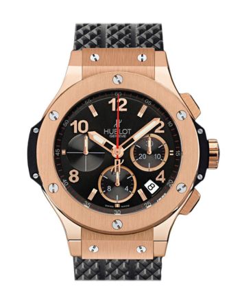 Hublot Big Bang 18kt Rose Gold Black Dial Black Rubber Men's Watch 301.PX.130.RX