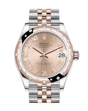 Rolex Datejust 31 Ros?? colour Roman Dial Diamond Bezel Jubilee Rose Gold Two Tone Watch 278341RBR 278341