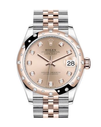 Rolex Datejust 31 Ros?? colour Diamonds Dial Diamond Bezel Jubilee Rose Gold Two Tone Watch 278341RBR 278341