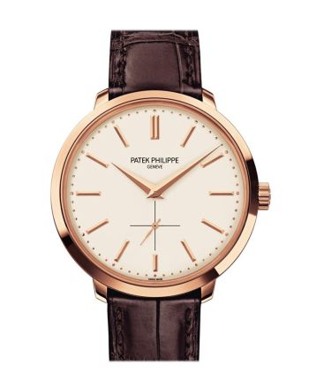 Patek Philippe Calatrava Silver Dial 18k Rose Gold Leather 38mm Men's Watch 5123R-001