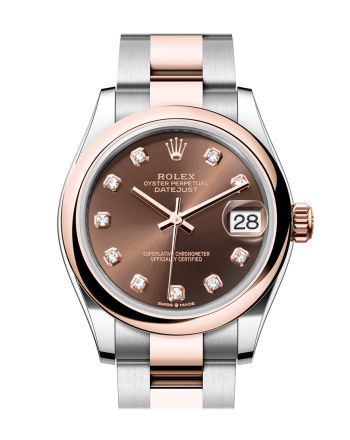 Rolex Datejust 31 Chocolate Diamond Dial Rose Gold Steel Ladies Watch 278241 278241-0027