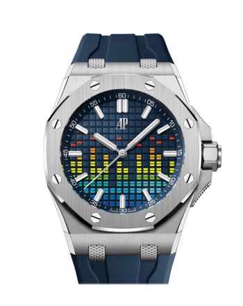 Audemars Piguet Royal Oak Offshore 43 Blue dial Blue rubber strap Watch 15600TI.OO.A343CA.01