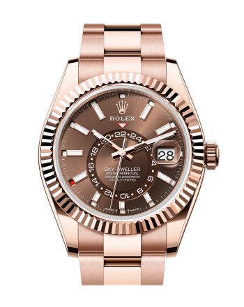 Rolex Sky Dweller 42 Chocolate Dial Rose Gold Oyster Mens Watch 336935