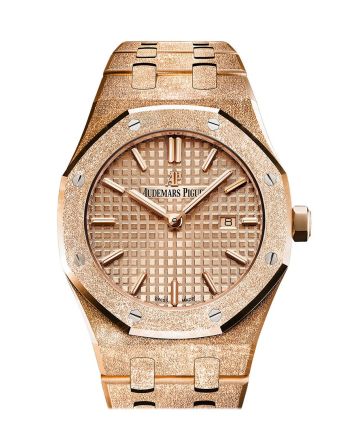 Audemars Piguet Royal Oak 33mm Frosted Pink Gold-toned Dial Ladies 18k Rose Gold Watch 67653OR.GG.1263OR.02