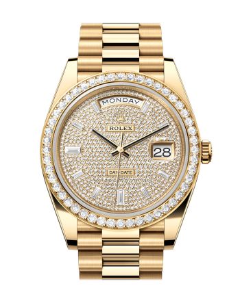 Rolex Day-Date 40 Diamond-Paved Dial Yellow Gold President Men's Watch 228348RBR 228348