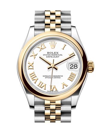 Rolex Datejust 31 White Roman Dial Yellow Gold Steel Jubilee Ladies Watch 278243 278243-0002