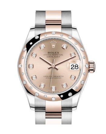 Rolex Datejust 31 Ros?? colour Diamonds Dial Diamond Bezel Rose Gold Two Tone Watch 278341RBR 278341