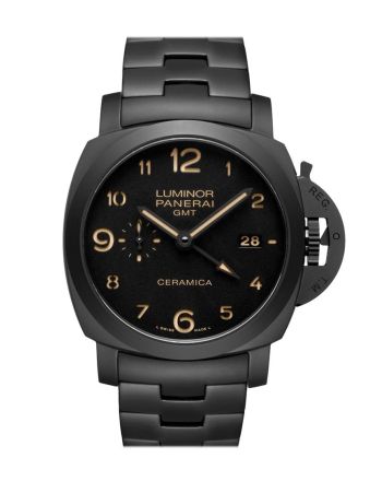 Panerai Tuttonero - Luminor 1950 3 Days Gmt Automatic Ceramica 44mm Black Dial Men's Watch Pam00438