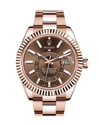 ROLEX Sky-Dweller 42 Chocolate Dial 18K Rose Gold Men's Watch 326935