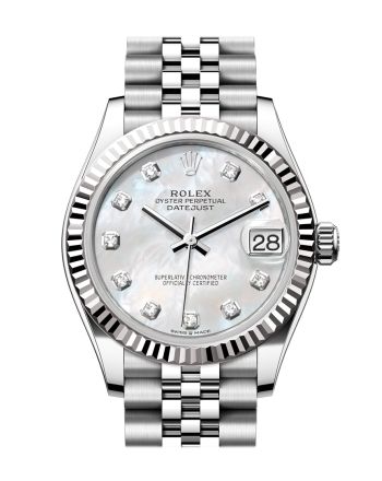 Rolex Datejust 31 Mother of pearl Diamond Dial Fluted Bezel Jubilee Ladies Watch 278274-0006