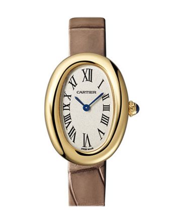 Cartier Baignoire 1920 32mm Yellow Gold Taupe Strap Watch WGBA0007