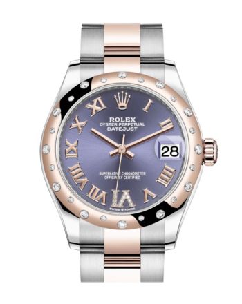 Rolex Datejust 31 Aubergine Large VI diamonds Dial Diamond Bezel Rose Gold Two Tone Watch 278341RBR 278341